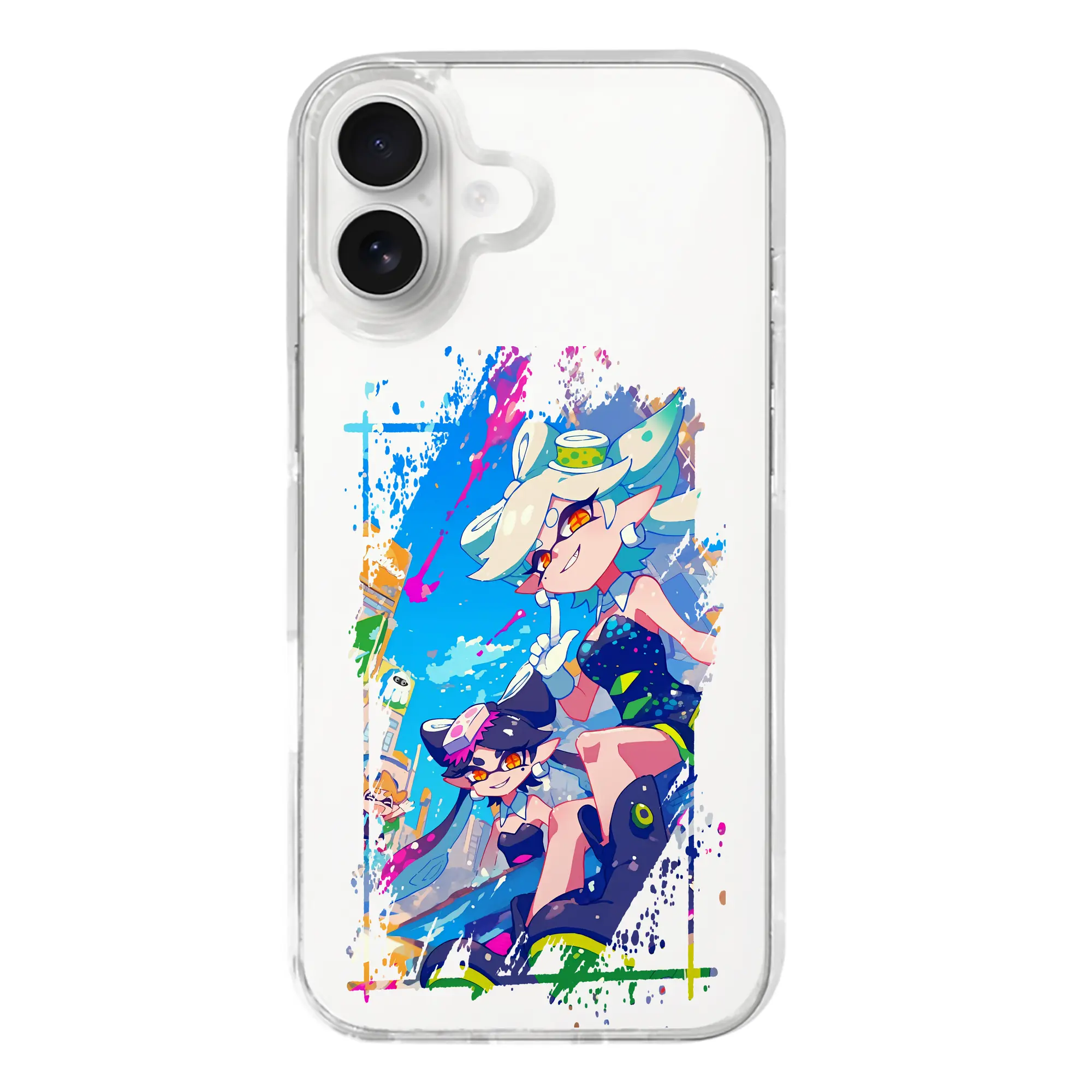 スプラトゥーン グッズ,シオカラーズ - iPhone 17シリーズ 透明スマホケース – 薄型・耐衝撃・精密フィット保護カバー